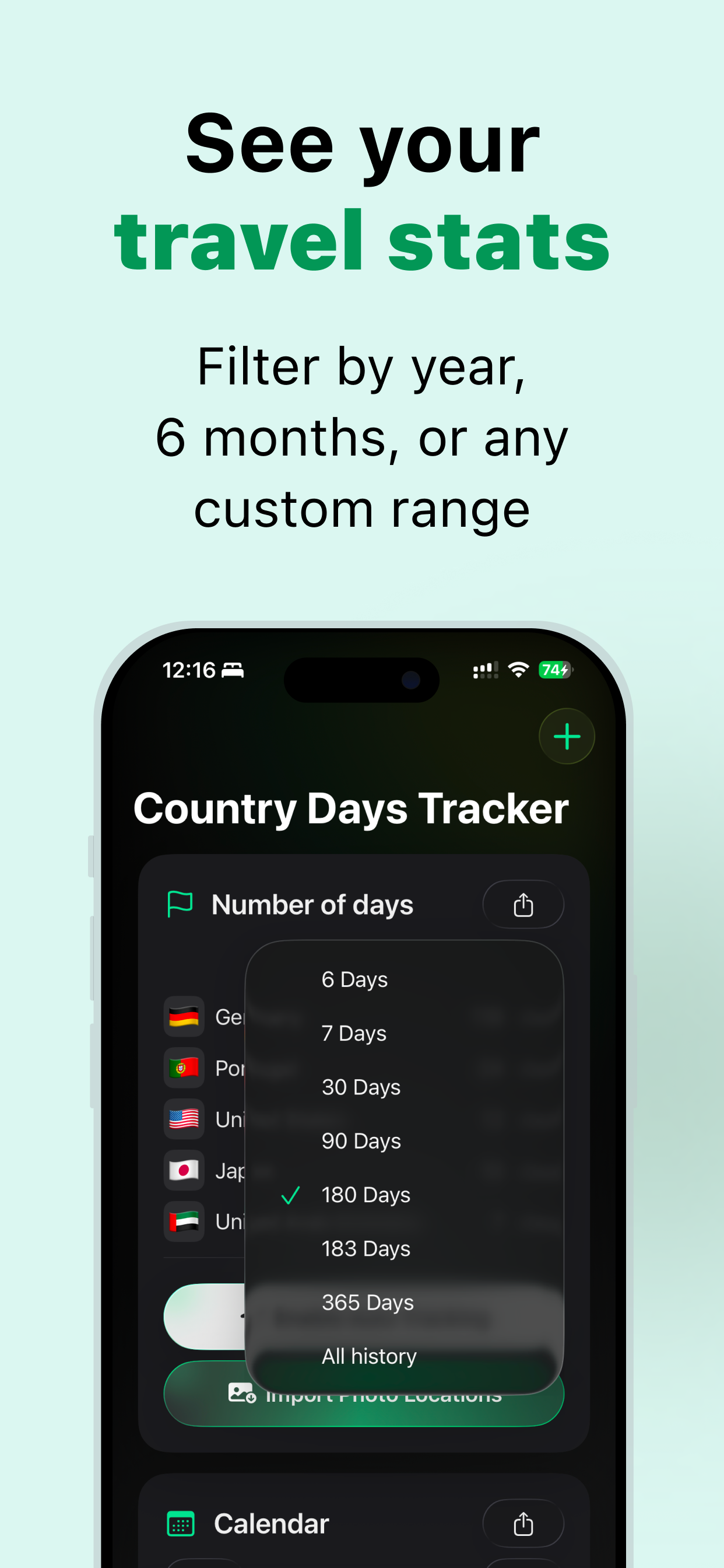 TripTrack - Country Days Tracker screenshot 1